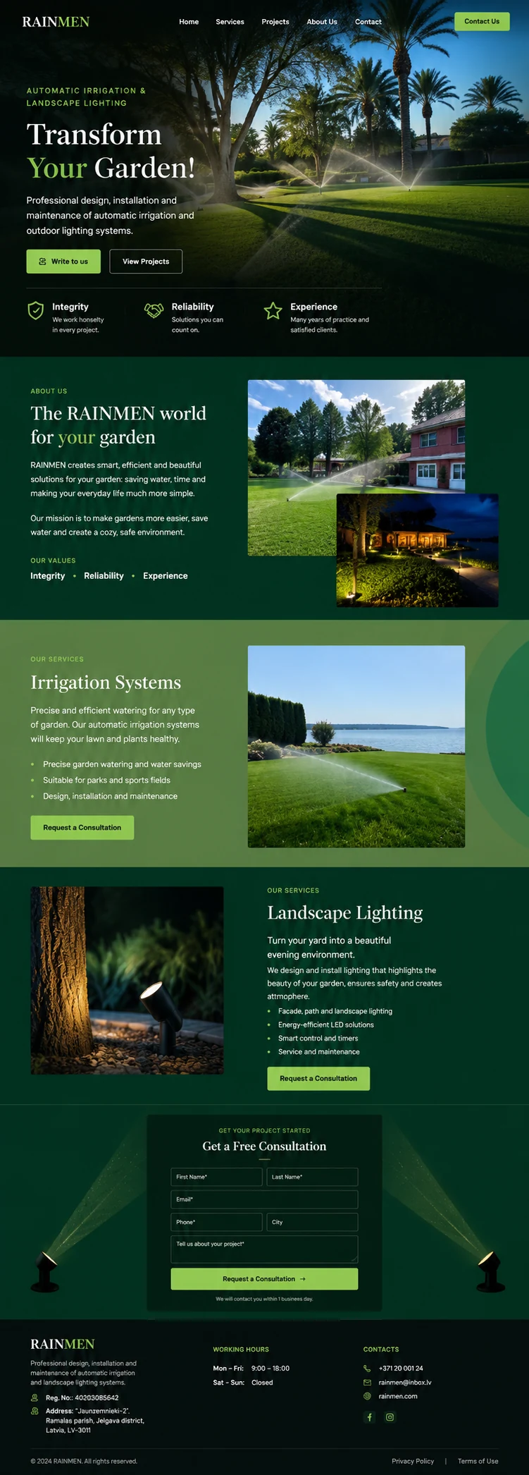 Landscaping business website